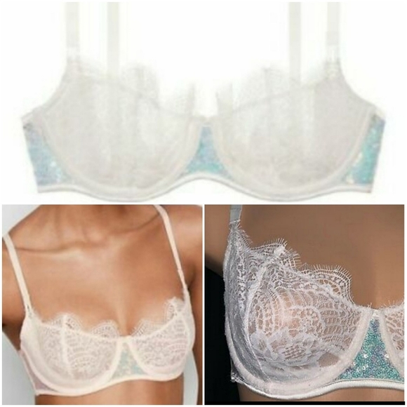 Nwt Victoria's Secret Bridal Sequin Bra 34/F - Picture 2 of 8